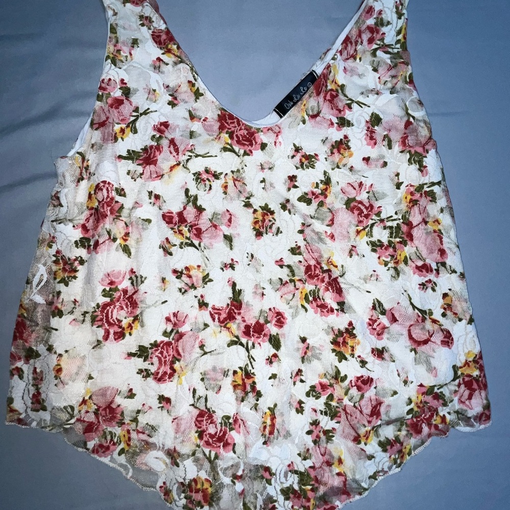 Ooh La‎ La Asymmetrical Ruffled Camisole White Cream